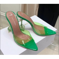 Good Quality Amina Muaddi TPU Pointed Slide Sandals 9.5cm 122059 Green
