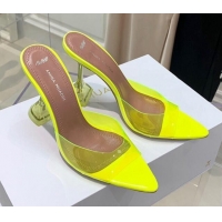 Cheap Price Amina Muaddi TPU Pointed Slide Sandals 9.5cm 122059 Yellow