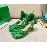 Best Luxury Bottega Veneta Stretch Mesh Sandals 9cm 021403 Green
