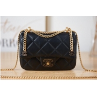 Well Crafted Chanel Flap Lambskin mini Shoulder Bag AS3113 black