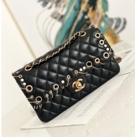 Luxury Discount Chanel classic handbag Lambskin& gold Metal AS1112 black