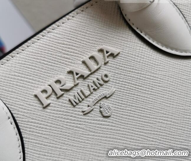 Top Grade Prada Saffiano Leather Monochrome Top Handle Bag 1BA269 White 2022