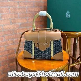 Most Popular Goyard Original Saigon Tote Bag With Strap Small 8942 Black And Tan