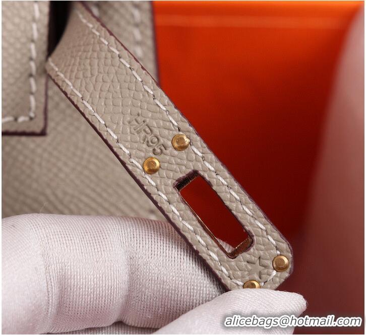 Best Price Hermes Kelly 20cm Tote Bag Original Epsom Leather KL20 Gray Gold