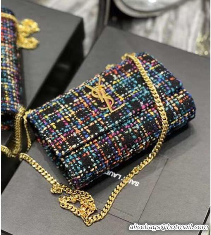 Promotional Yves Saint Laurent PUFFER SMALL BAG IN CHECKED TWEED AND LAMBSKIN 569930 multicolour