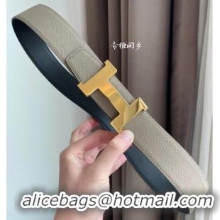 Promotional Hermes original belt buckle & Reversible leather strap 38 mm H06772 Gold