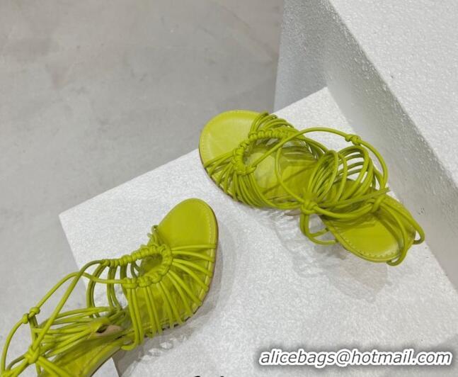 Good Product Bottega Veneta Dot Strap Lamskin High Heel Sandals 9.5cm Kiwi Green 032171