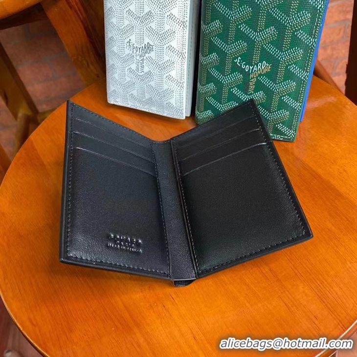Most Popular Goyard Leather Card Cover Wallet 020093 Black