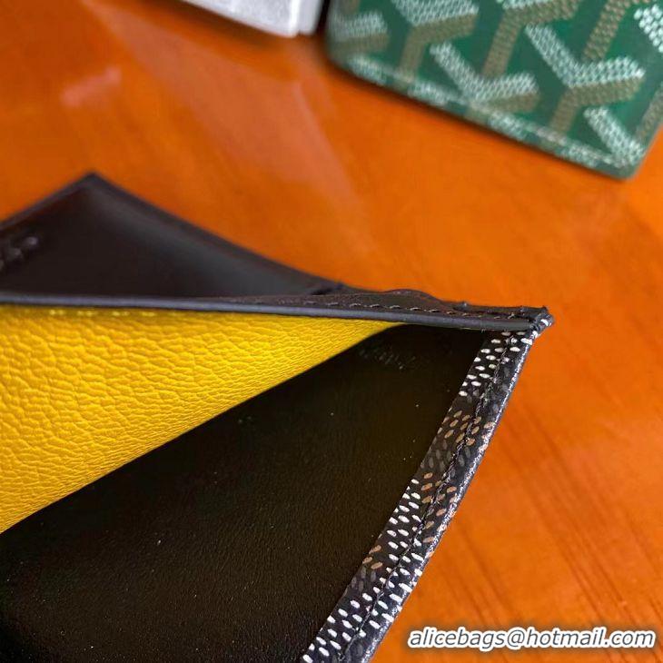 Most Popular Goyard Leather Card Cover Wallet 020093 Black