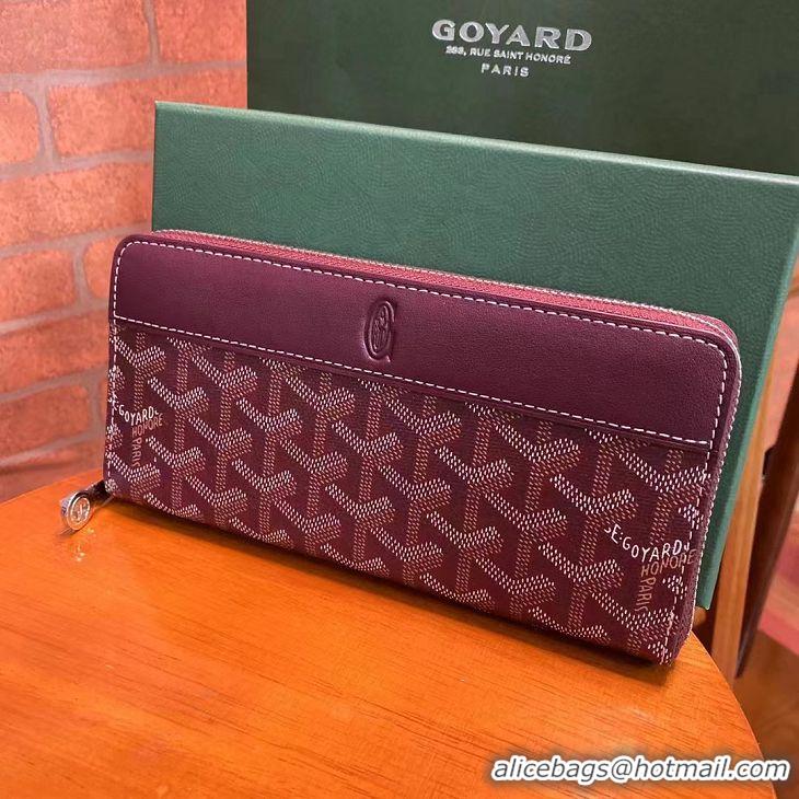 Buy Grade Goyard Original Zippy Organizer Wallet 020111 Bungundy