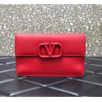 Promotional VALENTINO GARAVANI Stud Sign Grained Calfskin clutch bag 0650 red