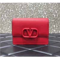 Well Crafted VALENTINO GARAVANI Stud Sign Grained Calfskin mini Shoulder Bag 0690 red