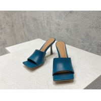 Best Product Bottega Veneta Stretch Lambskin High Heel Slide Sandals 9.5cm Blue 032150