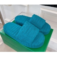 Hot Style Bottega Veneta Resort Sponge Towel Slides Sandals Blue 032176