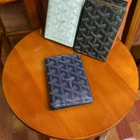 Best Price Goyard Leather Card Cover Wallet 020093 Navy Blue