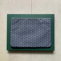 Best Discount Goyard Original Senat Pouch iPad Bag Medium M020115 Dark Grey