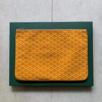 Free Shipping Goyard Original Senat Pouch iPad Bag Medium M020115 Yellow