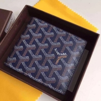 New Stylish Goyard Short 6 Card Slots Bi-Fold Wallet 020085 Navy Blue