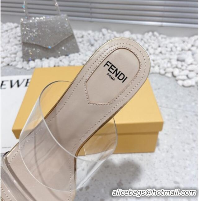 Unique Style Fendi First PVC High Heel Sandals 8.5cm Gold 032827