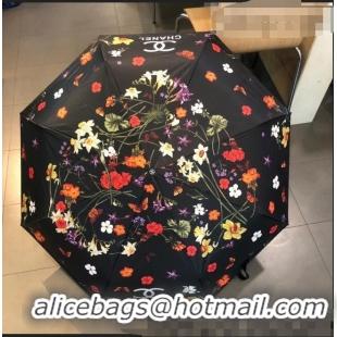 Unique Discount Chanel Flora Umbrella C2564 Black 2021