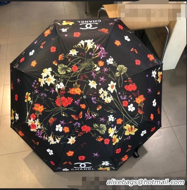 Unique Discount Chanel Flora Umbrella C2564 Black 2021
