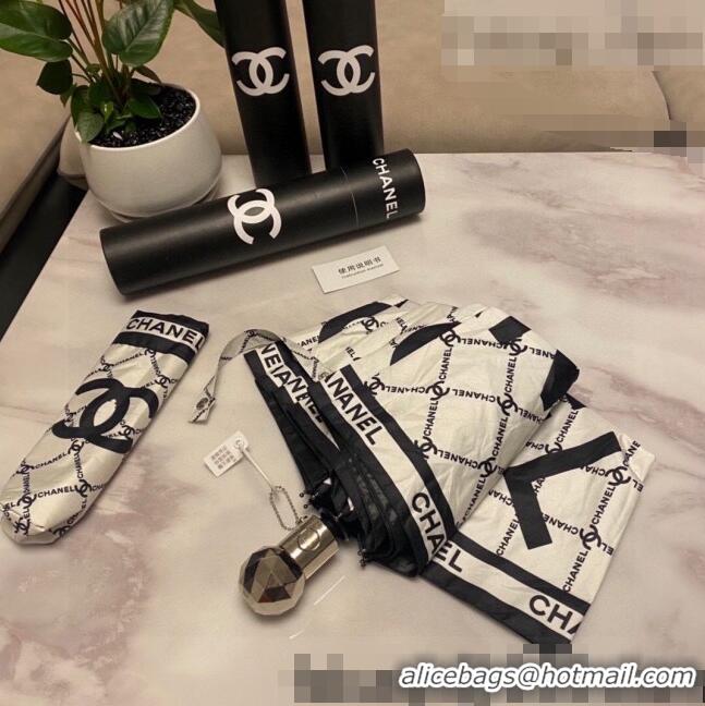 Top Grade Chanel CC Umbrella C1003 White/Black 2022