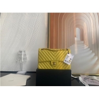 Luxury Discount Chanel classic handbag Lambskin & gold Metal V01112 yellow