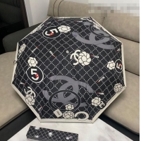 Buy Cheapest Chanel Camellia Umbrella CC1217 Black 2021