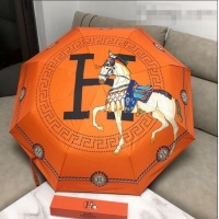 Luxury Discount Hermes H Horse Umbrella HE1218 Orange 2021