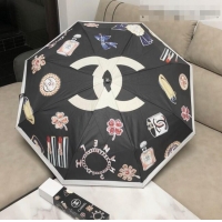Reasonable Price Chanel CC Print Umbrella CC1225 Black 2021