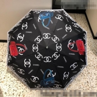 Luxury Discount Chanel Bag Print Umbrella Black C0940 2022