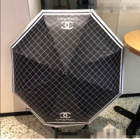 Unique Grade Chanel Check Umbrella C1012 Black 2022