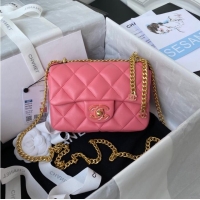 Buy Inexpensive Chanel Flap Lambskin mini Shoulder Bag AS3113 pink