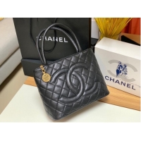 Cheapest Chanel Tote Bag Grained Calfskin&Gold-Tone Metal AS1804 black