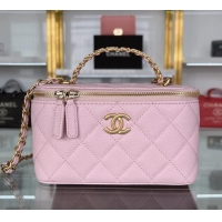 Particularly Recommended CHANEL HANDBAG Grained Calfskin&Gold-Tone Metal AP2805 pink