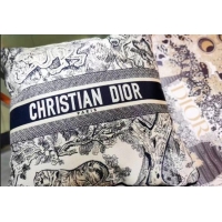 Promotional Dior Large Sqaure Cushion in Blue Toile de Jouy Embroidery 50x50cm CD1343 2021 