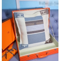 Famous Brand Hermes Avalon Wool Pillow 50x50cm H110270 Light Blue 2021