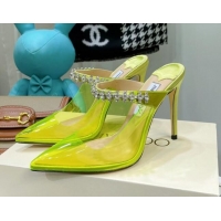 Best Product Jimmy Choo PVC Crystal High Heel Mules 10cm Yellow 0422138