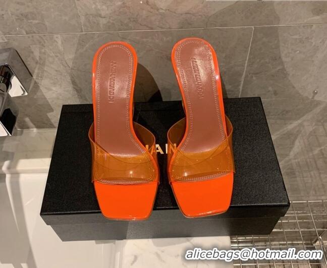 Grade Quality Amina Muaddi TPU Wedge Slide Sandals 10cm Orange 032875