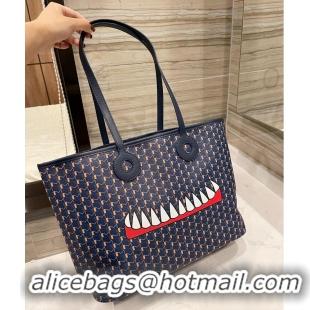 Pretty Style MOYNAT Shopping Bag Tooth Pattern M23011 Navy