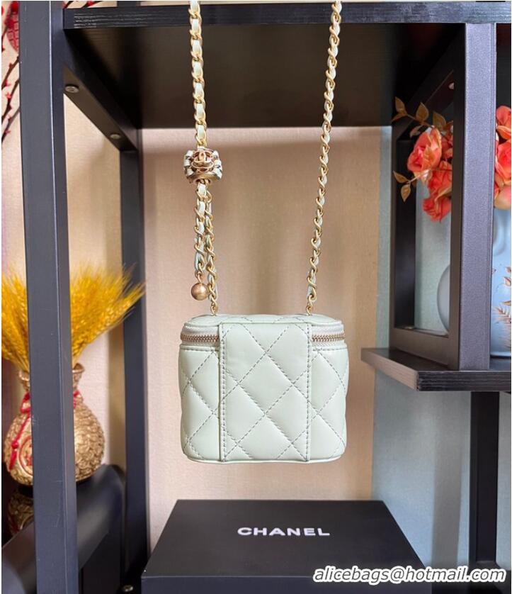 Top Grade Chanel mini Shoulder Bag Lambskin & Gold-Tone Metal AP2929 white