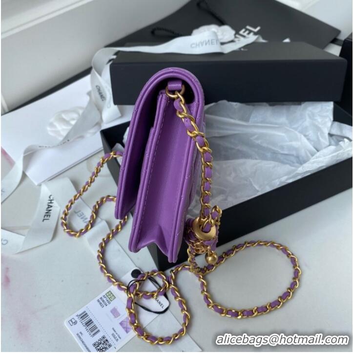 Inexpensive Chanel Lambskin Flap Shoulder Bag AP1450 Purple