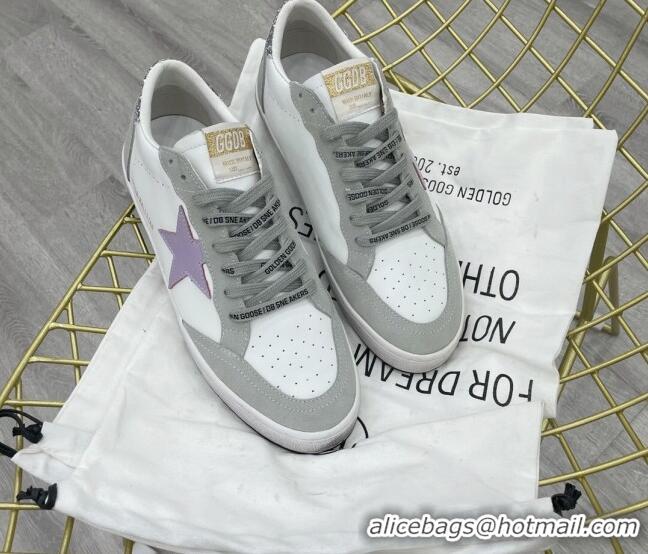 Sumptuous Golden Goose GGDB Leather Ball Star Sneakers White/Grey/Purple 052111