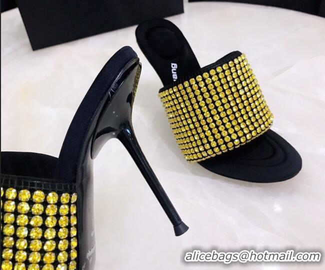 Hot Style Alexander Wang Crystal Slide Sandals 10.5cm Yellow 031903