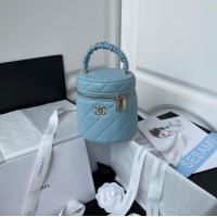 Reasonable Price Chanel lambskin top handle bag AP2730 blue