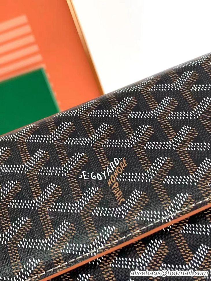 Promotional Goyard Varenne Continental Wallet with Strap G20087 Black And Tan