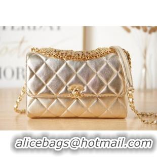 Luxurious Chanel lambskin Shoulder Bag AS3241 gold