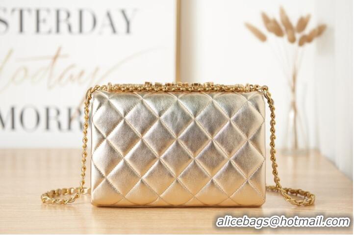 Luxurious Chanel lambskin Shoulder Bag AS3241 gold