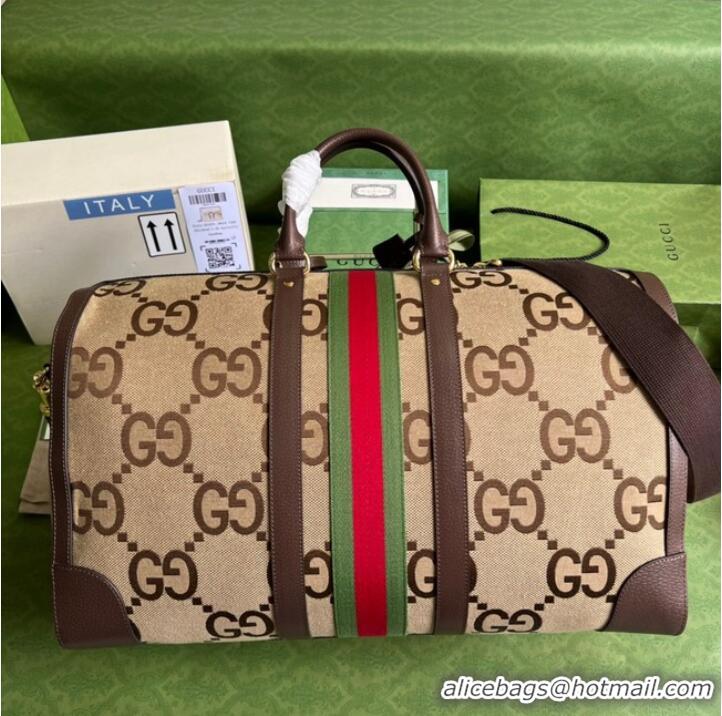 Luxury Grade Gucci Jumbo GG large duffle bag 696039 brown