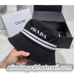 Top Quality Prada Canvas Bucket Hat PA2424 Black 2022